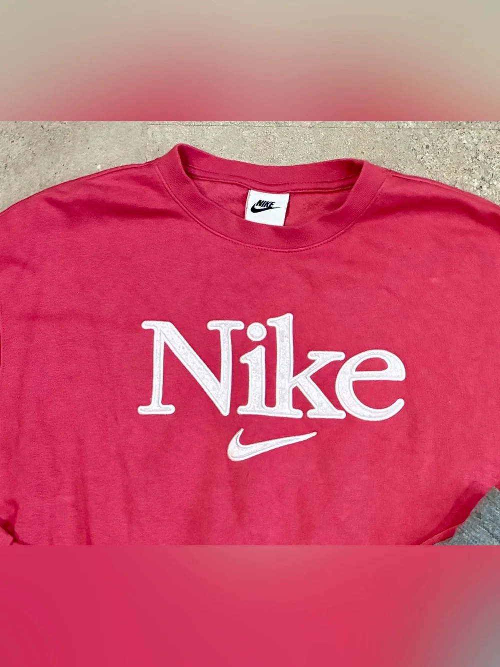 Women’s NIKE Oversized Sweatshirt & Cropped Jogger Sweatpants, sz Medium